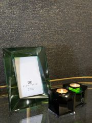 Green Black Ophelia  9x9x7,8 cm | Yeşil Kristal Tealight