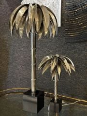 Antik Gümüş Palmiye Abajur S 28x44 cm | Abajur