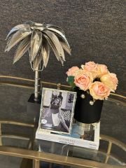 Antik Gümüş Palmiye Abajur S 28x44 cm | Abajur