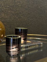 Siyah Cam Tealight 8x10 cm | Tealight